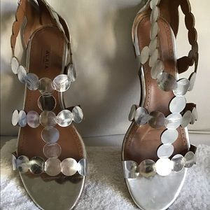 ALAIA Paris Silver Sandals.